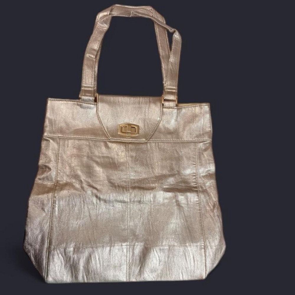 Avon Mark Elegant Gold metallic Tote Bag